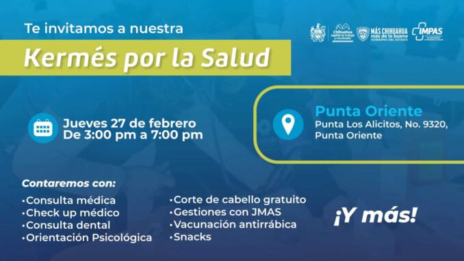 invita-impas-a-aprovechar-los-servicios-que-ofreceran-en-la-kermes-por-la-salud-en-punta-oriente.jpeg Invita IMPAS a aprovechar los servicios que ofrecerán en la “Kermés por la Salud” en Punta Oriente