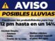 Continuarán lluvias en la capital el día de hoy